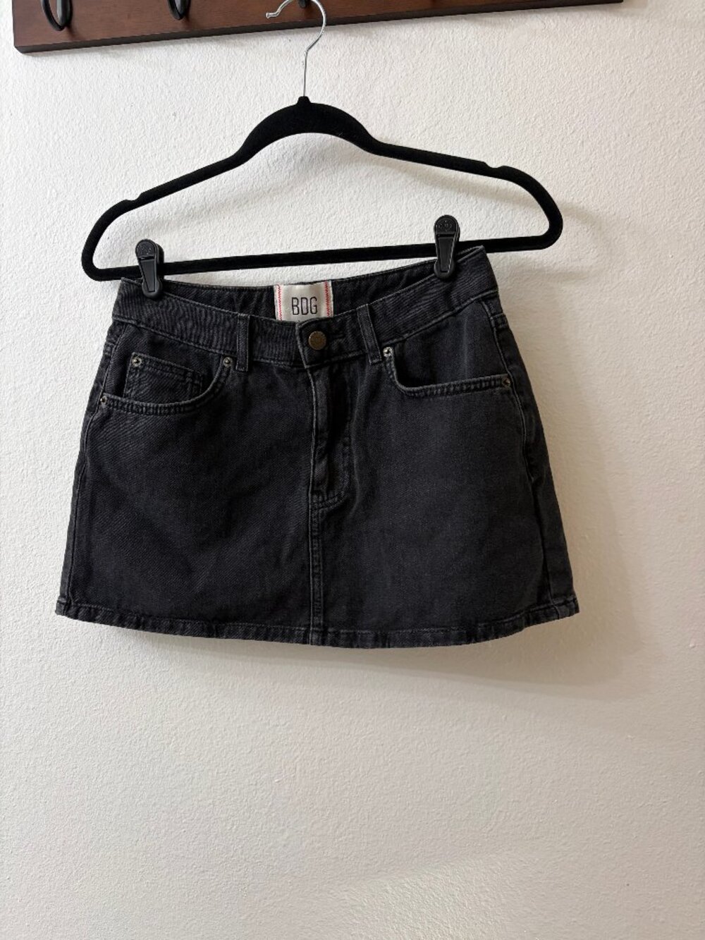 BDG Denim Black Mini Skirt Size Small 100% Cotton